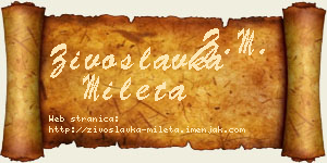 Živoslavka Mileta vizit kartica
